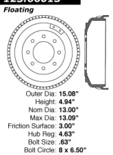 Centric C-Tek Standard Brake Drum 123.66013                                     - 123.66013 - Image 5