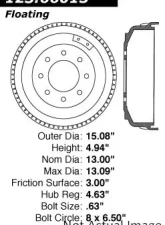 Centric C-Tek Standard Brake Drum 123.66013                                     - 123.66013 - Image 5