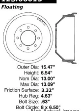 Centric C-Tek Standard Brake Drum 123.66015                                     - 123.66015 - Image 5