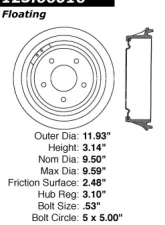 Centric C-Tek Standard Brake Drum 123.66016                                     - 123.66016 - Image 5