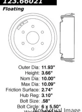 Centric C-Tek Standard Brake Drum 123.66021                                     - 123.66021 - Image 5