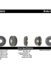 Centric C-Tek Standard Brake Drum 123.66033                                     - 123.66033 - Image 3