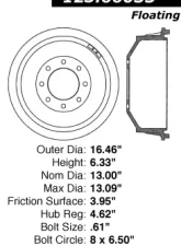 Centric C-Tek Standard Brake Drum 123.66035                                     - 123.66035 - Image 5
