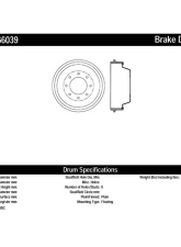 Centric C-Tek Standard Brake Drum 123.66039                                     - 123.66039 - Image 2