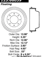 Centric C-Tek Standard Brake Drum 123.66039                                     - 123.66039 - Image 5