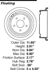 Centric C-Tek Standard Brake Drum 123.66042                                     - 123.66042 - Image 5