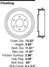 Centric C-Tek Standard Brake Drum 123.66044                                     - 123.66044 - Image 5