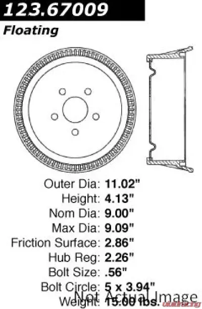 Centric C-Tek Standard Brake Drum 123.67009 - 123.67009