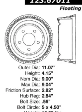 Centric C-Tek Standard Brake Drum 123.67011                                     - 123.67011 - Image 5