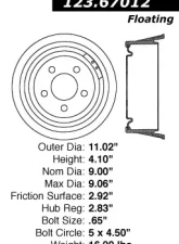 Centric C-Tek Standard Brake Drum 123.67012                                     - 123.67012 - Image 5