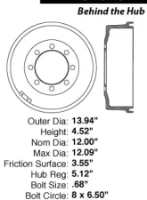 Centric C-Tek Standard Brake Drum 123.67020                                     - 123.67020 - Image 5