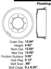 Centric C-Tek Standard Brake Drum 123.67020                                     - 123.67020 - Image 5