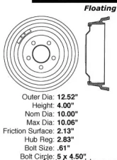 Centric C-Tek Standard Brake Drum 123.67024                                     - 123.67024 - Image 5