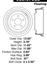 Centric C-Tek Standard Brake Drum 123.67025                                     - 123.67025 - Image 5