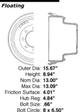 Centric C-Tek Standard Brake Drum 123.67026                                     - 123.67026 - Image 5