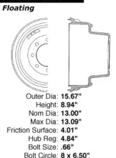 Centric C-Tek Standard Brake Drum 123.67026                                     - 123.67026 - Image 5