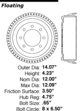Centric C-Tek Standard Brake Drum 123.67030                                     - 123.67030 - Image 8