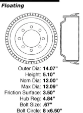 Centric C-Tek Standard Brake Drum 123.67031                                     - 123.67031 - Image 5