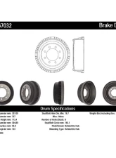 Centric C-Tek Standard Brake Drum 123.67032                                     - 123.67032 - Image 3