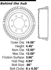 Centric C-Tek Standard Brake Drum 123.67032                                     - 123.67032 - Image 8