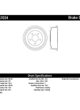 Centric C-Tek Standard Brake Drum 123.67034                                     - 123.67034 - Image 2