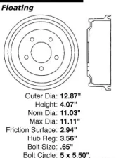 Centric C-Tek Standard Brake Drum 123.67034                                     - 123.67034 - Image 5