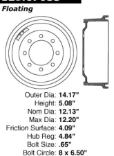 Centric C-Tek Standard Brake Drum 123.67035                                     - 123.67035 - Image 5