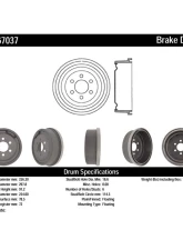 Centric C-Tek Standard Brake Drum 123.67037                                     - 123.67037 - Image 3
