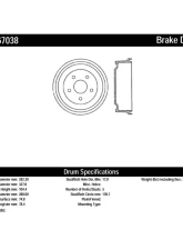 Centric C-Tek Standard Brake Drum 123.67038                                     - 123.67038 - Image 2