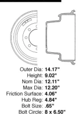 Centric C-Tek Standard Brake Drum 123.67040                                     - 123.67040 - Image 8