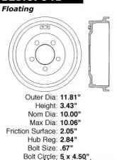 Centric C-Tek Standard Brake Drum 123.67041                                     - 123.67041 - Image 5