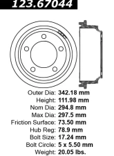 Centric C-Tek Standard Brake Drum 123.67044                                     - 123.67044 - Image 5