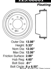 Centric C-Tek Standard Brake Drum 123.68001                                     - 123.68001 - Image 5