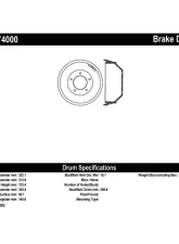 Centric C-Tek Standard Brake Drum 123.74000                                     - 123.74000 - Image 2