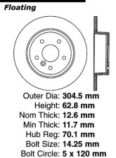 Centric Premium High Carbon Alloy Brake Rotor 125.22004                                     - 125.22004 - Image 2