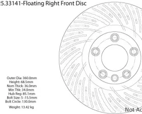 Centric Premium High Carbon Alloy Brake Rotor 125.33141
