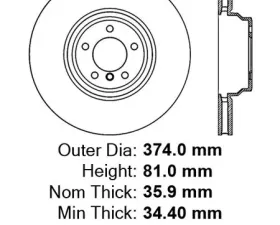 Centric Premium High Carbon Alloy Brake Rotor 125.34102