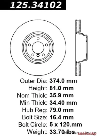 Centric Premium High Carbon Alloy Brake Rotor 125.34102 - 125.34102