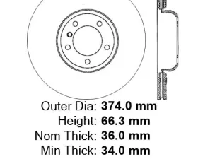 Centric Premium High Carbon Alloy Brake Rotor 125.34115