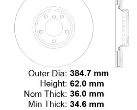 Centric Premium High Carbon Alloy Brake Rotor 125.34122