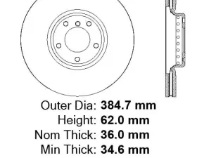 Centric Premium High Carbon Alloy Brake Rotor 125.34123