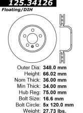 Centric Premium High Carbon Alloy Brake Rotor 125.34126                                     - 125.34126 - Image 2