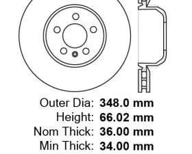 Centric Premium High Carbon Alloy Brake Rotor 125.34126