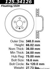 Centric Premium High Carbon Alloy Brake Rotor 125.34126                                     - 125.34126 - Image 2