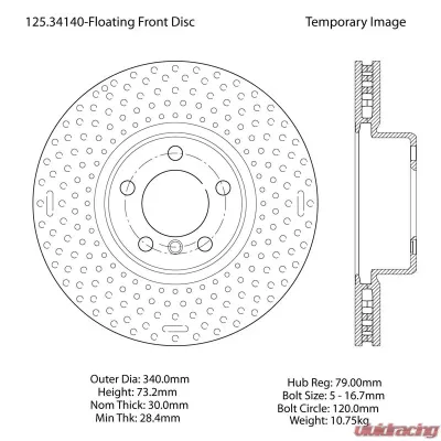 Centric Premium High Carbon Alloy Brake Rotor 125.34140 - 125.34140