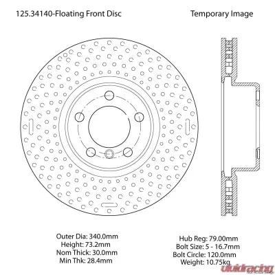Centric Premium High Carbon Alloy Brake Rotor 125.34140 - 125.34140