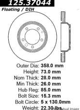 Centric Premium High Carbon Alloy Brake Rotor 125.37044                                     - 125.37044 - Image 2