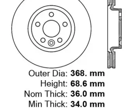 Centric Premium High Carbon Alloy Brake Rotor 125.37056