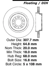 Centric Premium High Carbon Alloy Brake Rotor 125.39033                                     - 125.39033 - Image 2