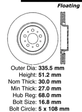 Centric Premium High Carbon Alloy Brake Rotor 125.39034                                     - 125.39034 - Image 2
